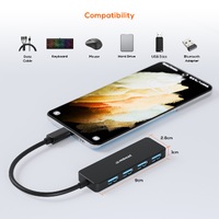 mbeat 4-Port USB-C Hub with USB-C DC Port  Compact and Portable Design  Flexible Device Connectivity