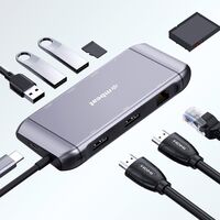 mbeat  Elite X11 Dual Display Docking Station - 2x 4K HDMI 1xUSB-C Power Delivery 100W 3xUSB 3.0 MicroSD SD Card 1x RJ45