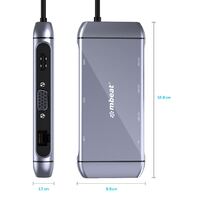 mbeat  Elite X9 9-in-1 Multifunction USB-C Docking Station 1x HDMI 1x VGA 1x USB-C Power Delivery 100W 3x USB 3.0 MicroSD SD Card 1x RJ45