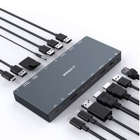 mbeat 15-in-1 Triple Display USB-C Docking Station 2x HDMI 1x DP 1x 100W PD 3.0 1x USB-C 3.1 Gen2 3x USB 3.0 1x USB 3.1 Gen2 MicroSD SD Card 1x 1Gb