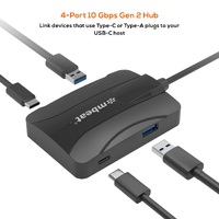 mbeat 4-Port 10Gbps USB-C 3.2 Gen2 Hub (2 USB-A  2 USB-C)