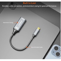 mbeat Tough Link 8K USB-C to DP Adapter - Space Grey USB-C (male) to DisplayPort (female) Up to 32.4Gbps (DisplayPort 1.4)
