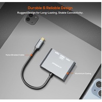 mbeat Tough Link USB-C to DPHDMI Dual 4K 60Hz MST Adapter 4K (3840x2160)   60Hz, 4K (3840x2160)   30Hz, 2K (2560x1440)   60Hz - Space Grey