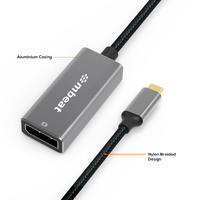 mbeat Elite USB-C to Display Port Adapter  -Converts USB-C to DisplayPort female port 4K 60Hz (38402160)  15cm - Space Grey