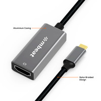 mbeat Elite USB-C to HDMI Adapter - Converts USB-C  to HDMI Female Port Supports 4K 60Hz (38402160) Gold Plated Aluminium Nylon braided Cable