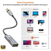 mbeat Tough Link USB-C to HDMI Adapter with 100W PD - Space Grey  5V-20V 5A, 100W PD  Up to 4K (3840 x 2160)  60Hz
