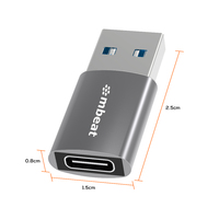 mbeat Elite USB 3.0 (Male) to USB-C (Female) Adapter -  Converts USB-C device to Any Computers Laptops with USB-A port USB 3.0 5Gbps - Space Grey