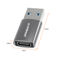mbeat Elite USB 3.0 (Male) to USB-C (Female) Adapter -  Converts USB-C device to Any Computers, Laptops with USB-A port, USB 3.0 5Gbps - Space Grey