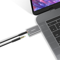 mbeat Elite USB to 3.5mm Audio and Microphone Adapter - Add Headphone Audio Jack to USB-A Computers Laptops Notebooks - Space Grey