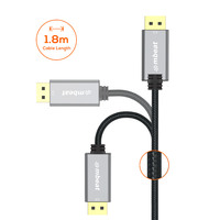 mbeat Tough Link 1.8m Display Port Cable v1.4 - Connects Computer Laptop to HDTV Monitor Gaming Console Supports 8K 60Hz (76804320)  - Space Grey