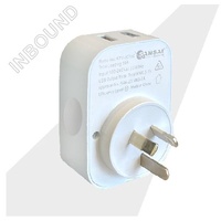 Sansai USB Travel Adaptor USB A  C 2xUSB Charging Outlets 100-240VAC 10A 2400W Compatible with plugs from many countries
