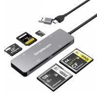 Simplecom CR407 5-Slot SuperSpeed USB 3.0 and USB-C to CFast CF XD SD MicroSD Card Reader