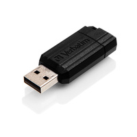 Verbatim Store inchn inchGo Pinstripe USB 2.0 Drive 16GB Slim Retractable Design Limited Lifetime Warranty (Black)