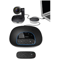 Logitech Group- Conference Cam Group HD Video Conferencing Webcam for Med-Large Meeting Rooms 1080p Pan Tilt Zoom Camera  Speakerphone BT NFC