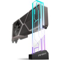 Antec RGB GPU Support Bracket Graphics Card Holder Addressable RGB 5V 3PIN RGB Connector. Tempered Glass Black