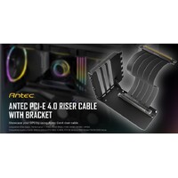 Antec Adjustable Vertical Bracket with 200mm High Performance PCI-E Riser Cable. New 2024. Black Universal Case support