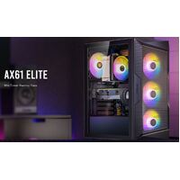 Antec AX61 Elite ATX 4x ARGB 120mm Fans included Up to 8x 120mm. 360mm Radiator Front  240mm Top 32CM GPU  16CM CPU High Airflow Gaming Case