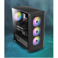 Antec AX81 E-ATX 1x 360mm Radiator Front 4x ARGB 12CM Fans 3x Front  1x Rear included. RGB controller for six fans. Mesh Tempered Glass Case - SI
