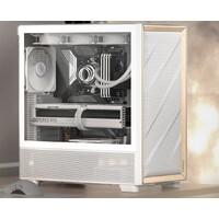 Antec Flux ATX White Premium Birch Trim 5x white PWM Performance Fans. Ultra Cooling Design PWM ARGB Controller w  MB Sync Mid Tower Case