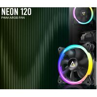 Antec Neon 12 ARGB with Full Spectrum ARGB and efficient cooling. Visual appealing  Heat dissipation Hydraulic Bearing 120CM Case 4P PWM 3P Pwr