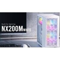 Antec NX200M White m-ATX ITX Case Large Mesh Front for excellent cooling Side Window 1x 12CM Fan Included Radiator 240mm. GPU 275mm