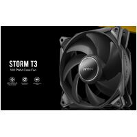 Antec Storm 140mm T3 PWM FDB 3 pack High Airflow 112 CFM Air Pressure 2.7 Noise Level 33.69 Woven Cable PMW Daisy Chain design Fan 3 Yrs Warranty