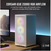 Corsair iCUE 2000D RGB AIRFLOW Mesh Panels USB-C ICUE 3x AF120 RGB Slim Fans Mini ITX Tower - White. Case