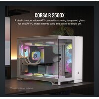 CORSAIR 2500X Tempered Glass mATX ATX Mid-Tower White Dual Chamber Case 2024