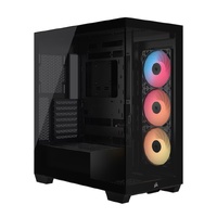 Corsair 3500X RS-R ARGB Mid-Tower PC Case - Black, E-ATX Support, Side 360mm Rad, Tempered Glass, USB-C, 2x SSD, 2x HDD, 425mm GPU, RS ARGB Fans