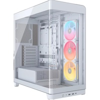 Corsair FRAME 4500X LX-R RGB LINK Panoramic Glass Mid-Tower PC Case White: up to 460mm GPU, 360mm radiators, rich I O, and versatile fan rad mounts