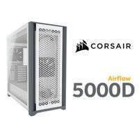 Corsair 5000D AIRFLOW E-ATX, ATX, USB Type-C, 1x 120mm Front & Rear, Radiator 360mm. 7+2 PCI Slot, 4x 2.5' SSD, 2x 3.5' HDD. VGA 420mm. White. Case