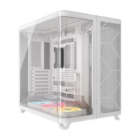 Corsair AIR 5400 LX-R RGB iCUE LINK Triple Chamber Mid-Tower PC Case - White ATX E-ATX 467x470x340mm TG 360GPU 180CPU 360RAD USB-C