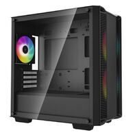 DeepCool CC360 ARGB Micro-ATX Case 3x120mm Pre-Installed ARGB Fans Tempered Glass Panel Front USB3.01USB2.01Audio1