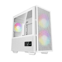 DeepCool CH360 Digital White Micro ATX Case Tempered Glass Window1x USB 3.0 1x USB-C HD Audio 2x 140mm ARGB and 1x 120mm ARGB Pre-installed