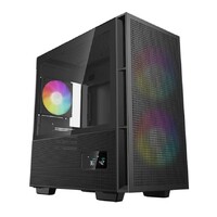 Deepcool CH360 Digital Black Micro ATX Case Tempered Glass Window1x USB 3.0 1x USB-C HD Audio 2x 140mm ARGB and 1x 120mm ARGB Pre-installed Fans