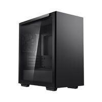 DeepCool MACUBE 110 Black Minimalistic Micro-ATX Case Magnetic Tempered Glass Panel Removable Drive Cage Adjustable GPU Holder 1xPreinstalled Fan