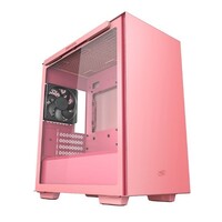 DeepCool MACUBE 110 Pink Minimalistic Micro-ATX Case, Magnetic Tempered Glass Panel, Removable Drive Cage, Adjustable GPU Holder, 1xPreinstalled Fan