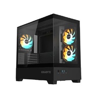 Gigabyte C201 PANORAMIC, Mid Tower, mini-ITX m-ATX, Black, H431x W242x D430 mm, 5 Slots, USB 3.0 x2, H=502 W=313 D=525 mm