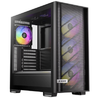 OKINOS 612 ARGB Mid Tower ATX case, tempered glass, USB-C 5Gbps, 4x120mm ARGB fans, 405mm GPU, 175mm CPU, 360mm radiator support