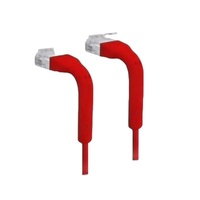 8ware Cable Single Unit Cat6 RJ45 90 Degree 1m Red Ethernet Cable Both End Bendable to 90 Ultra-Thin 3mm Diameter