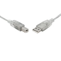 8Ware USB 2.0 Cable 0.5m   50cm USB-A to USB-B Male to Male Printer Cable for HP Canon Dell Brother Epson Xerox Transparent Metal Sheath UL Approved