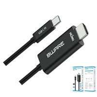 8ware 1m USB-C to HDMI 4K Male to Male Adapter Converter Cable Retail Pack for PC Notebook iPad  MacBook Pro Air Surface Dell XPS to Monitor Projector