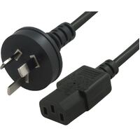 Hypertec AU Power Cable 2m - Male Wall 240v PC to Power Socket 3pin to IEC 320-C13 for Notebook  AC Adapter Black AU Certified OEM Pack