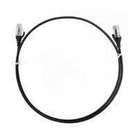 8ware CAT6 Ultra Thin Slim Cable 1m   100cm - Black Color Premium RJ45 Ethernet Network LAN UTP Patch Cord 26AWG for Data