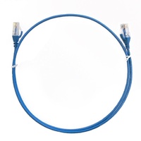 8ware CAT6 Ultra Thin Slim Cable 0.5m   50cm - Blue Color Premium RJ45 Ethernet Network LAN UTP Patch Cord 26AWG for Data