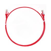 8ware CAT6 Ultra Thin Slim Cable 0.25m   25cm - Red Color Premium RJ45 Ethernet Network LAN UTP Patch Cord 26AWG for Data