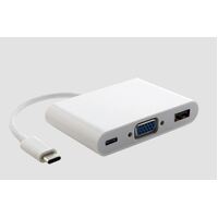 Astrotek Thunderbolt USB 3.1 Type C (USB-C) to VGA  USB  Card Reader Video Adapter Converter Male to Female for Apple Macbook Chromebook Pixel White