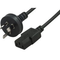 Astrotek AU Power Cable 2m - Male Wall 240v PC to Power Socket 3pin to IEC 320-C13 for Notebook AC Adapter Black AU Certified