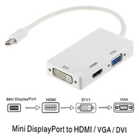 Astrotek 3 in1 Thunderbolt Mini DP DisplayPort to HDMI DVI VGA Hub Adapter Converter Cable for MacBook Air Mac Mini Microsoft Surface Pro 3 4 5