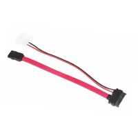Astrotek Slim SATA Cable 30cm  10cm 6 pins  7 pins to 4 pins  7 pins Red Colour